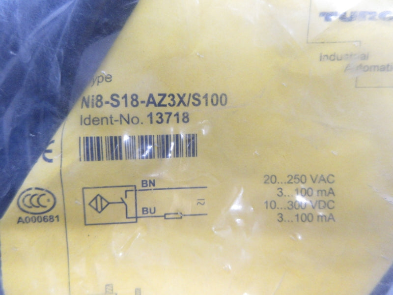 TURCK NI8-S18-AZ3X/S100 13718 20-250VAC NSMP