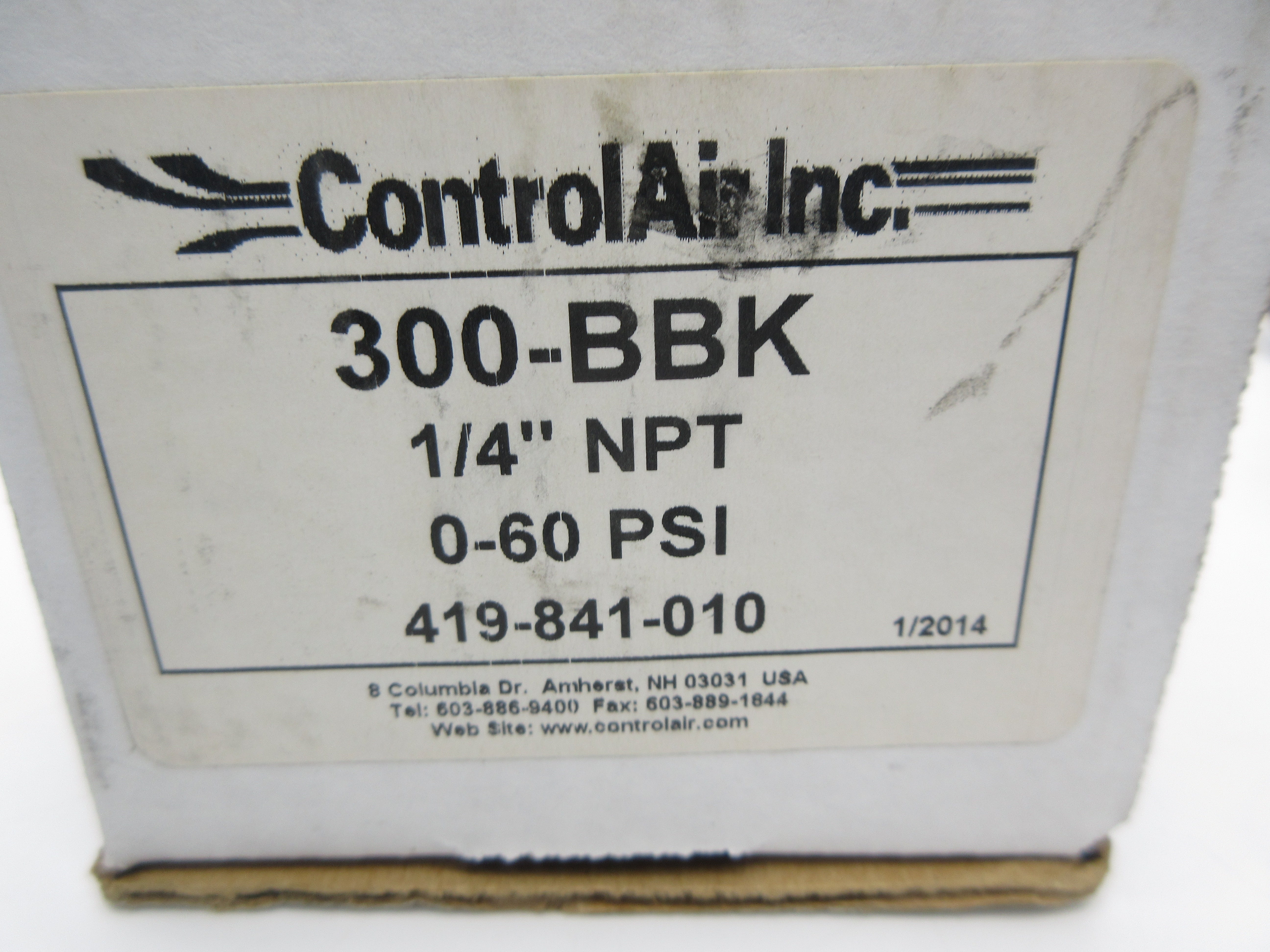 CONTROLAIR 300-BBK 0-60PSI 1/4" NSMP