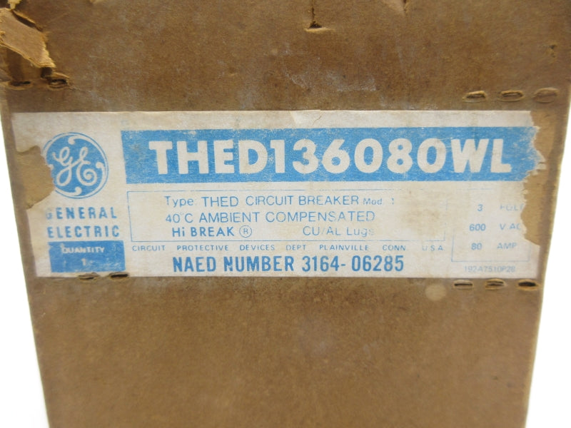 GENERAL ELECTRIC THED136080WL 600VAC 80A NSMP