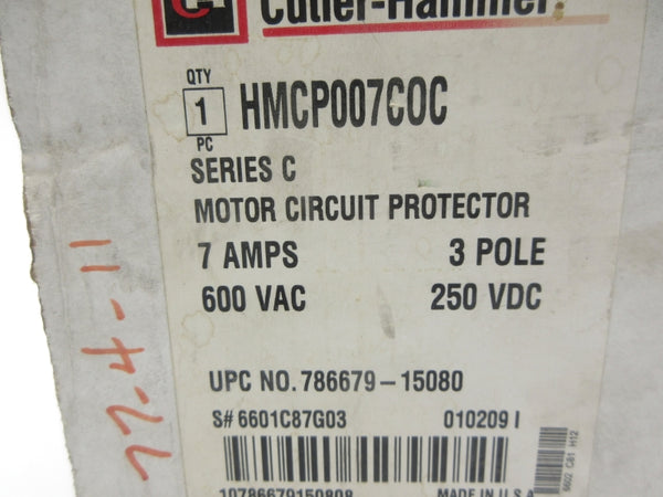 CUTLER-HAMMER HMCP007C0C SER. C 600VAC 7A NSMP