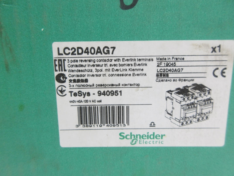 SCHNEIDER ELECTRIC LC2D40AG7 120VAC NSMP