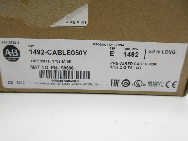 ALLEN BRADLEY 1492-CABLE050Y SER. E (BR/WH) NSMP