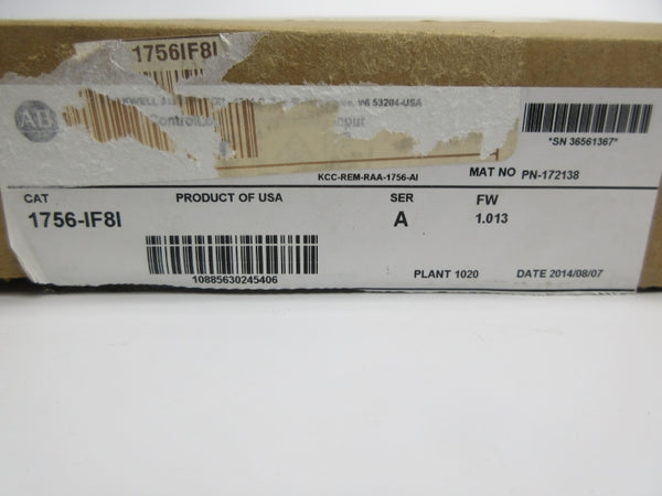ALLEN BRADLEY 1756-IF8I SER. A F/W 1.013 24VDC NSMP
