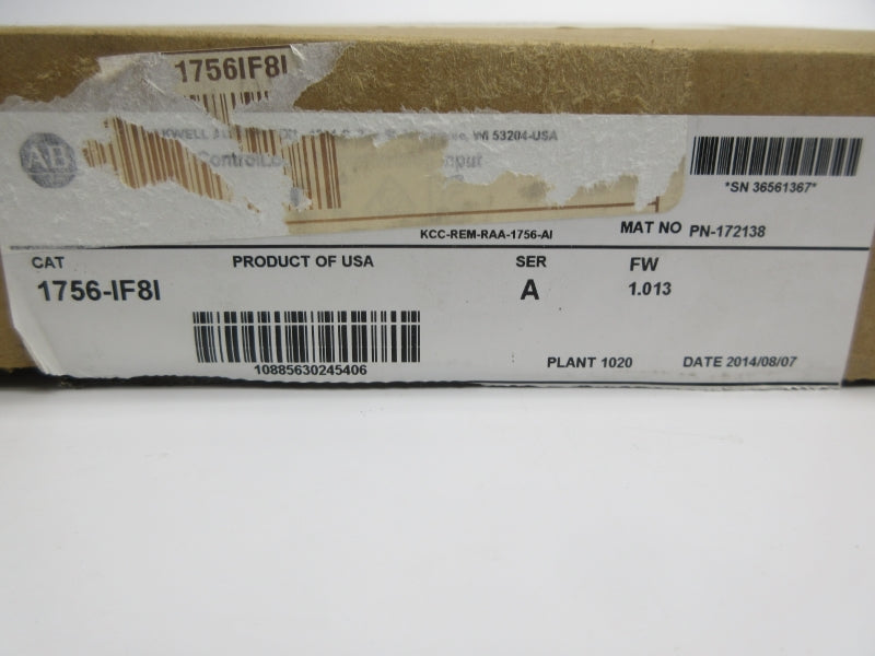 ALLEN BRADLEY 1756-IF8I SER. A F/W 1.013 24VDC NSMP