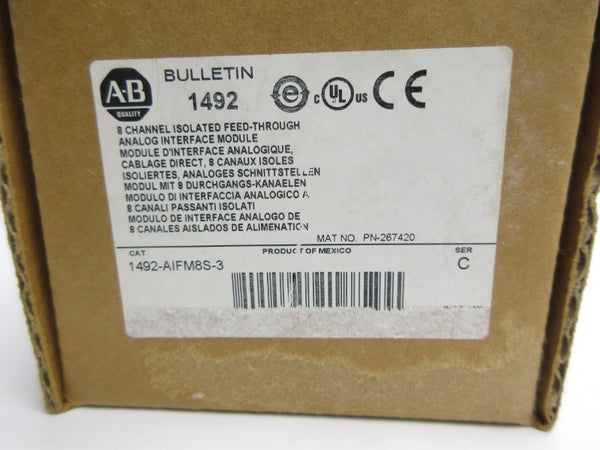 ALLEN BRADLEY 1492-AIFM8S-3 SER. C 0-132VAC/DC (BR/WH) NSMP