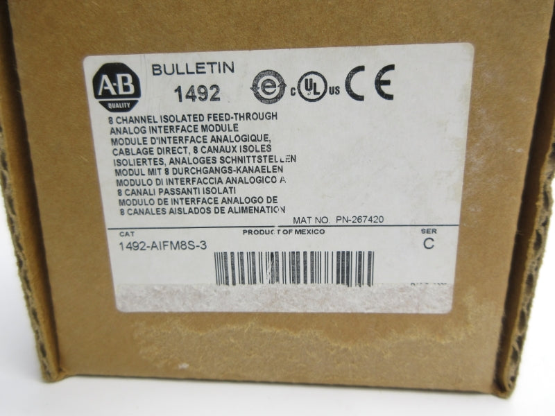 ALLEN BRADLEY 1492-AIFM8S-3 SER. C 0-132VAC/DC (BR/WH) NSMP