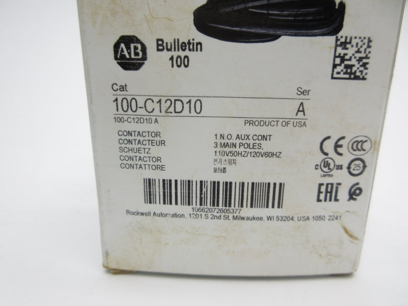 ALLEN BRADLEY 100-C12D10 SER. A 110/120V (WH) NSMP