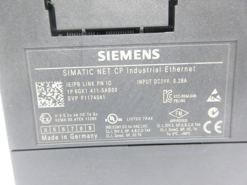 SIEMENS 6GK1411-5AB00 24VDC 0.29A NSNP