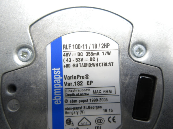 EBMPAPST RLF100-11/18/2HP 48VDC NSNP