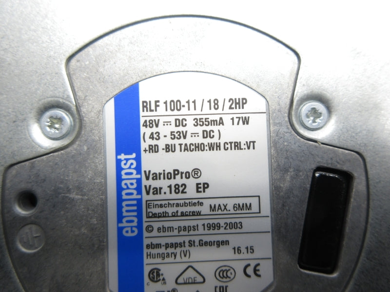 EBMPAPST RLF100-11/18/2HP 48VDC NSNP