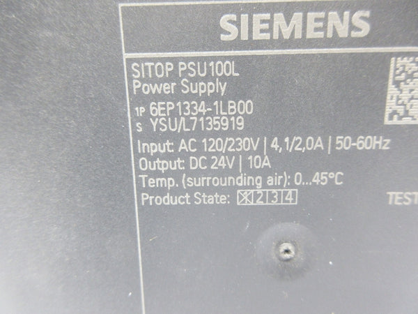 SIEMENS 6EP1334-1LB00 120/230VAC 4.1/2.0A NSNP