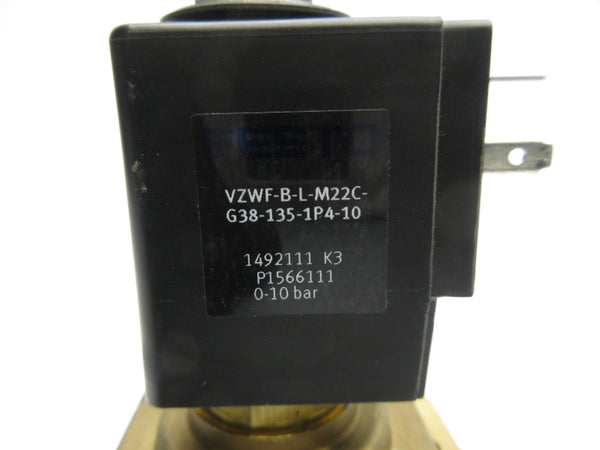 FESTO VZWF-B-L-M22C-G38-135-1P4-10 1492111 24VDC UNMP