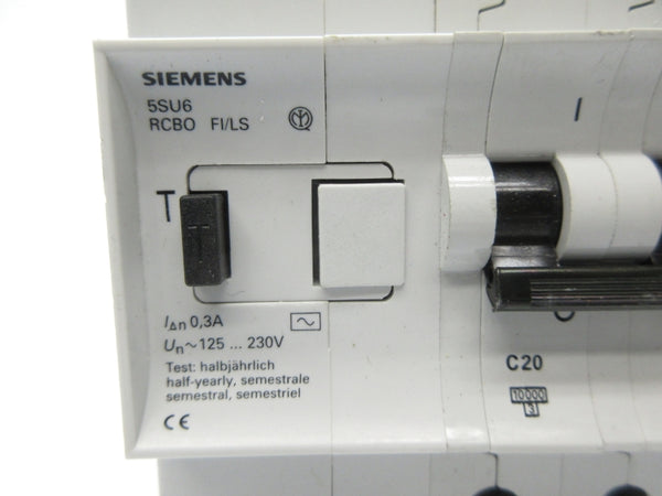 SIEMENS 5SU6C20 125/230V 20A NSNP