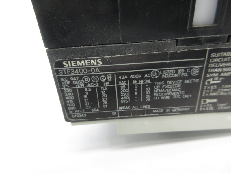 SIEMENS 3TF3400-0A 220V NSNP