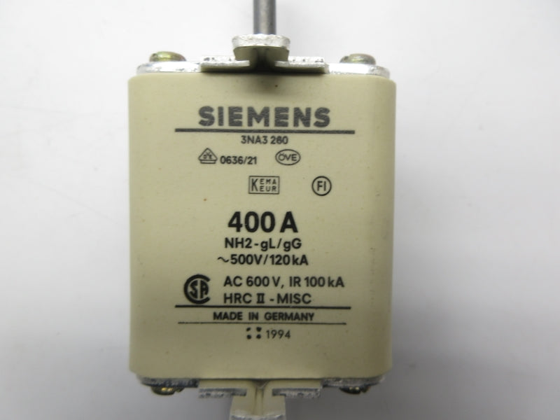 SIEMENS 3NA3260 600VAC 400A NSNP