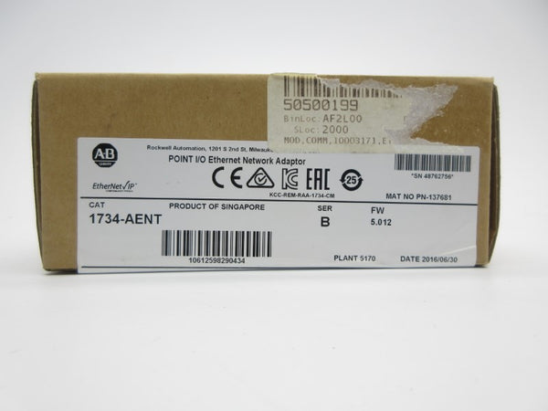 ALLEN BRADLEY 1734-AENT SER. B F/W 5.012 DATE: 2016 NSFS