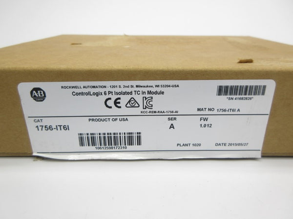 ALLEN BRADLEY 1756-IT6I SER. A F/W 1.012 24VDC NSMP