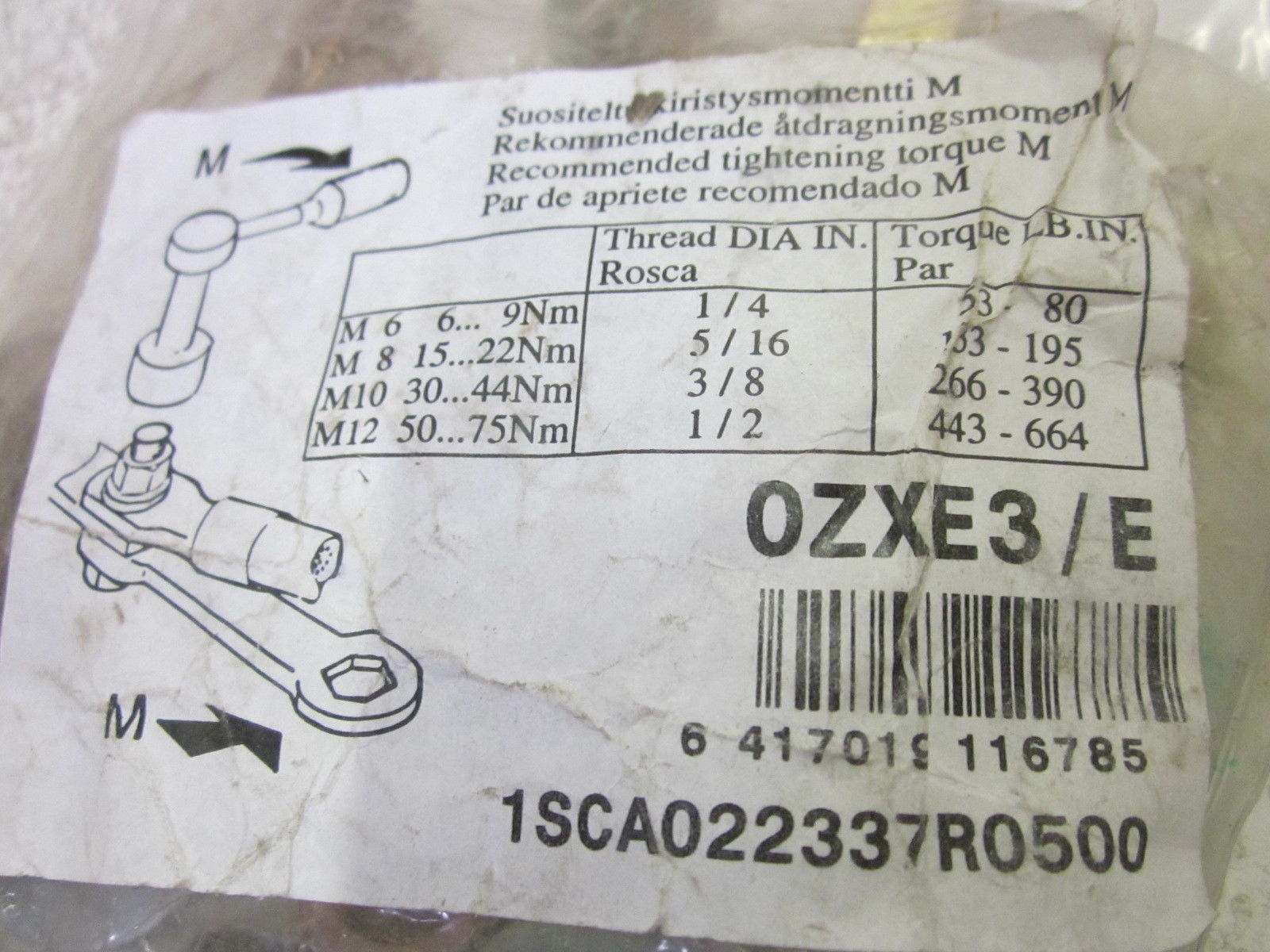 ABB 1SCA022337R0500 HARDWARE CONTACT KIT NSMP