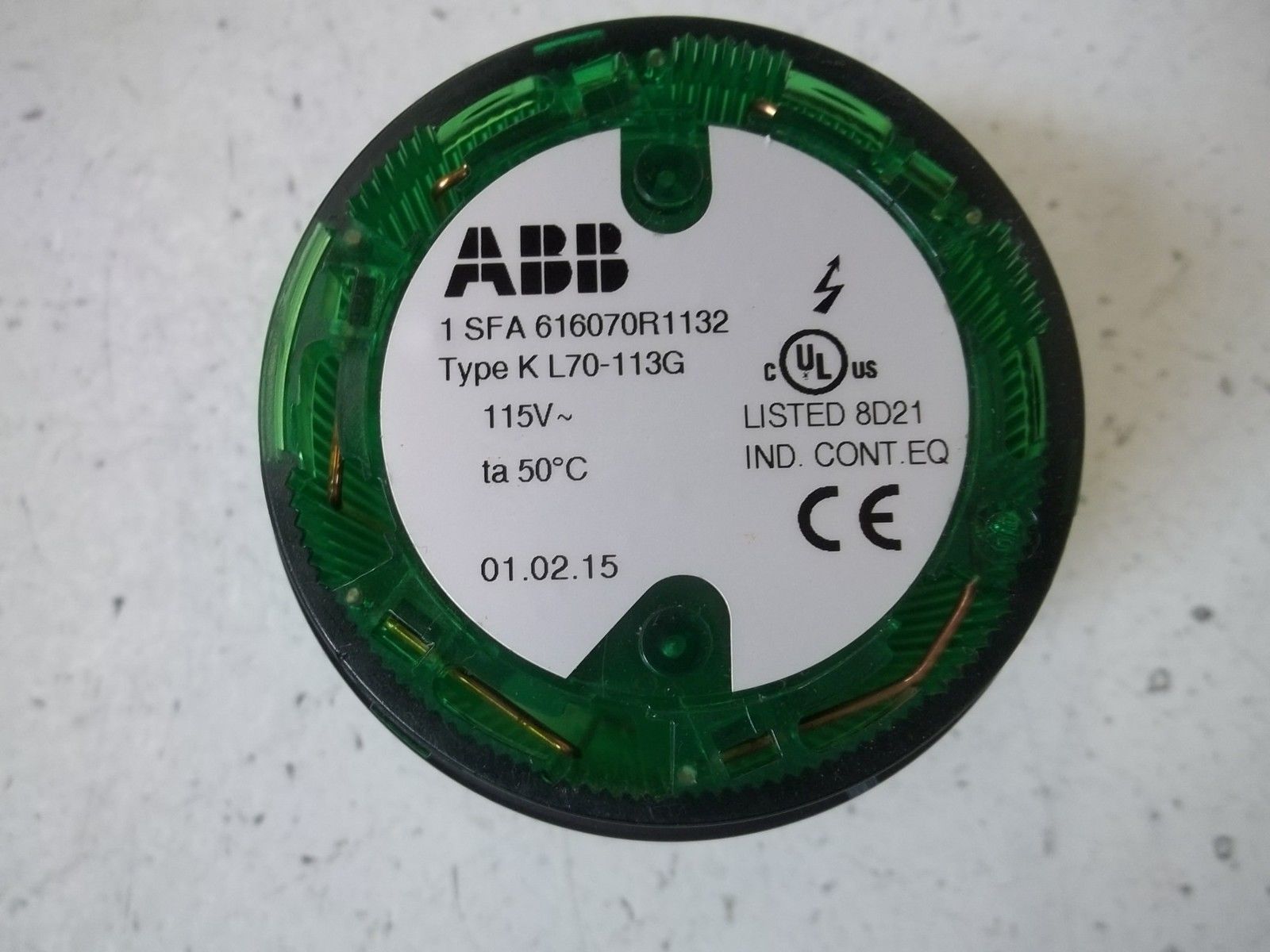 ABB 1SFA616070R1132 TYPE K L70-113G LIGHT ELEMENT GREEN NSMP