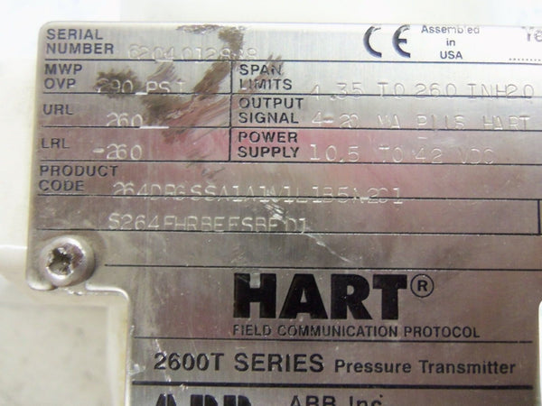 ABB 264DRGSSA1A1V1L1B5N2CI TRANSMITTER UNMP