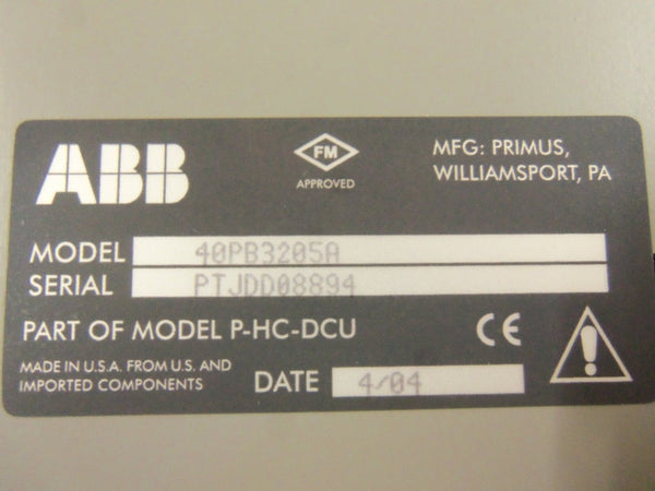 ABB 40PB3205A CONTROL UNMP