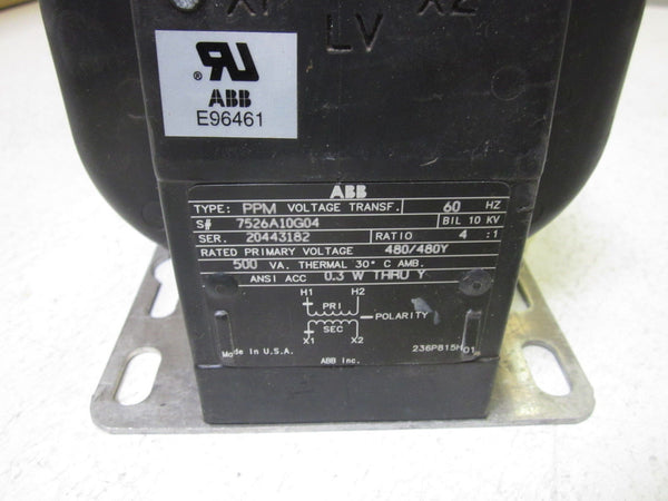 ABB 7526A10G04 480V CURRENT TRANSFORMER UNMP