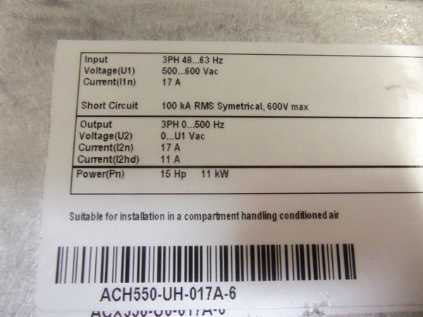 ABB ACH550-UH-017A-6 AC DRIVE UNMP