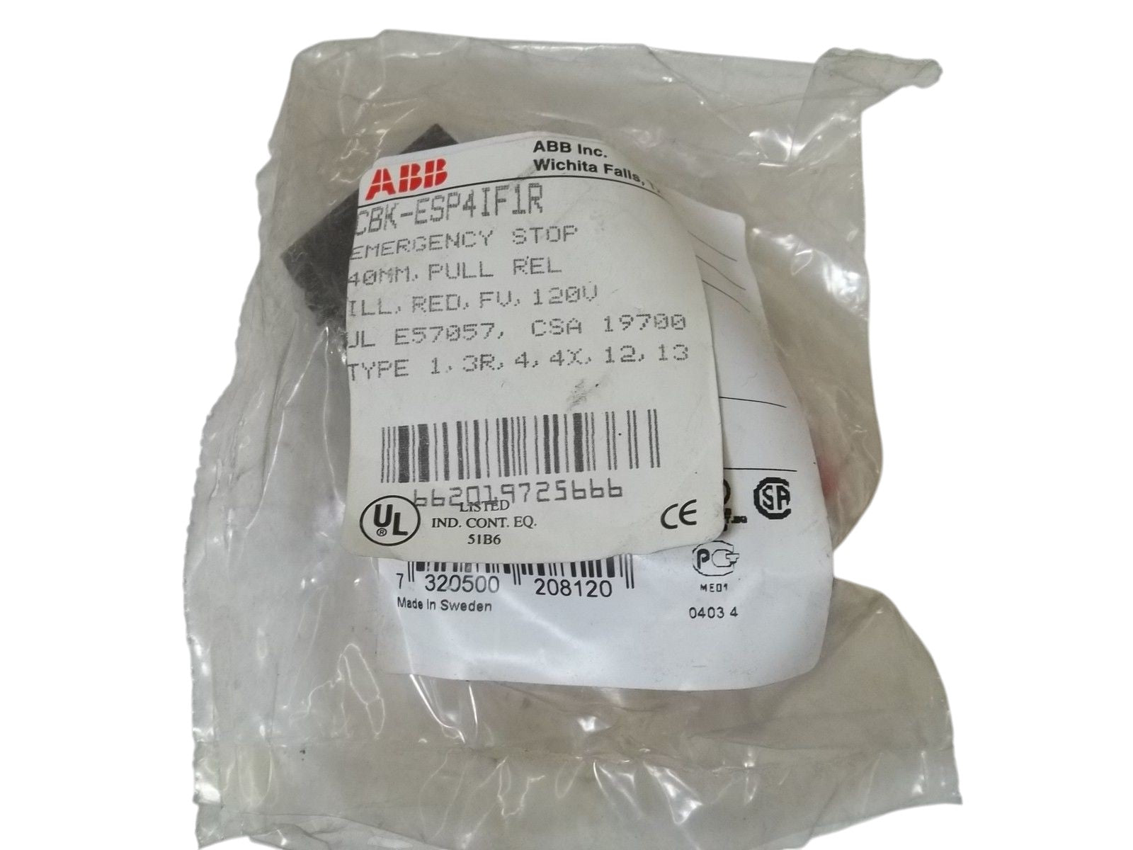 ABB CBK-ESP4IFIR EMERGENCY STOP NSMP