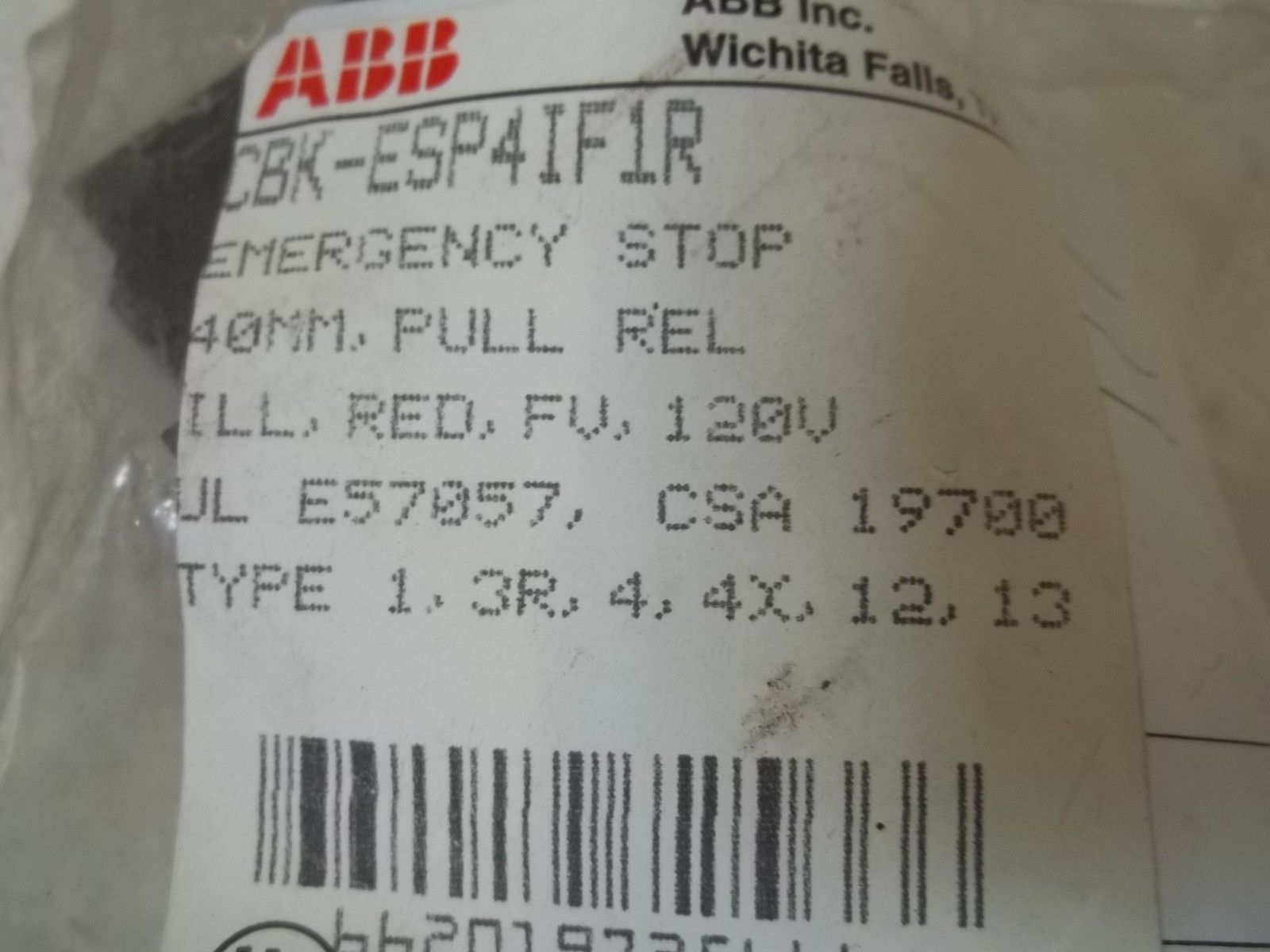 ABB CBK-ESP4IFIR EMERGENCY STOP NSMP