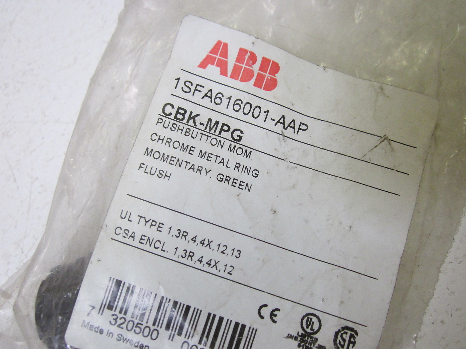 ABB CBK-MPG PUSH BUTTON GREEN NSMP