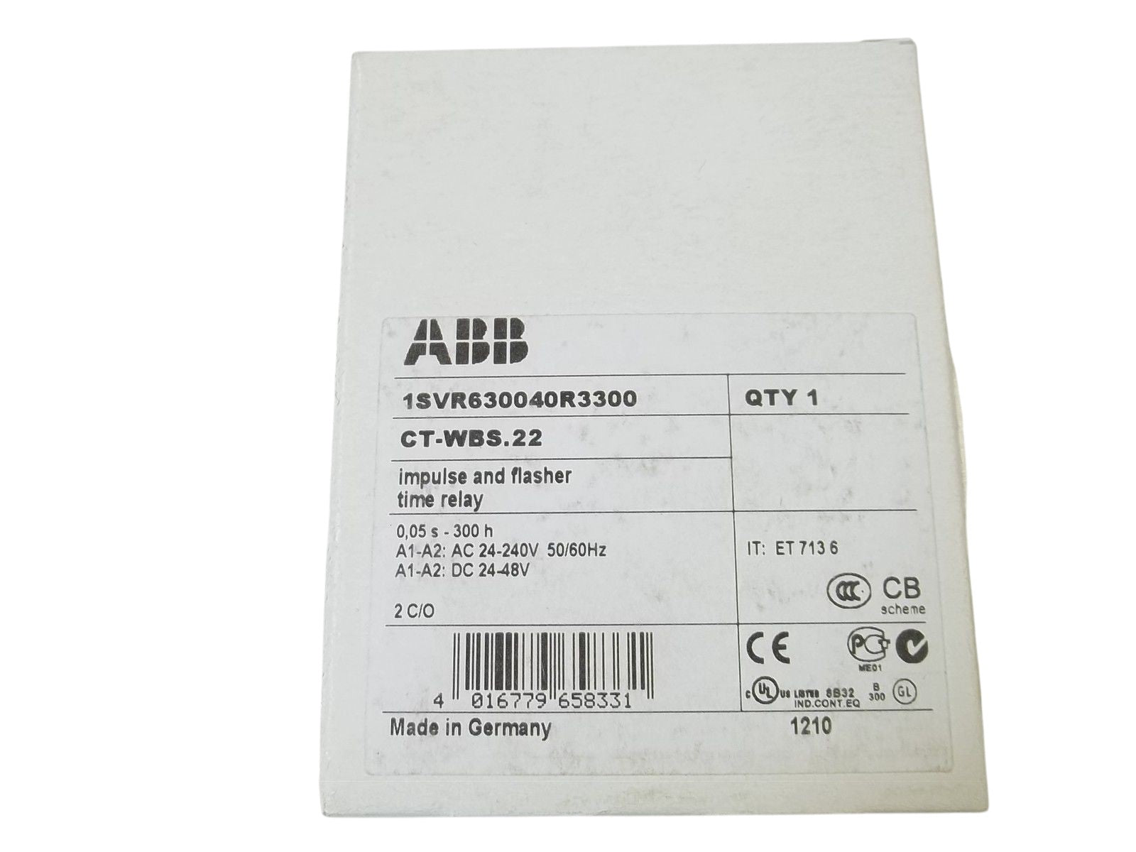 ABB CT-WBS.22 IMPULSE AND FLASHER TIME RELAY NSMP