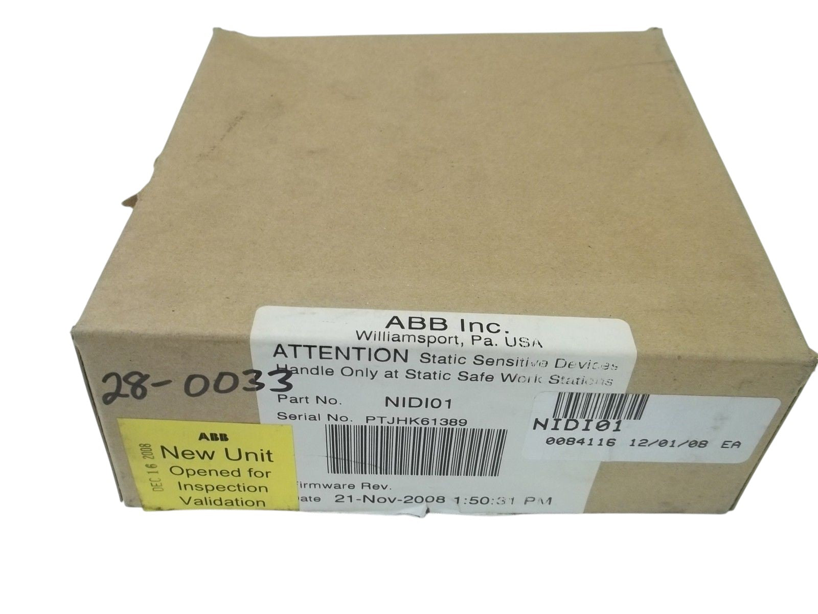 ABB INC. NIDI01 I/O TERM MOD DIG INTERFACE NSMP