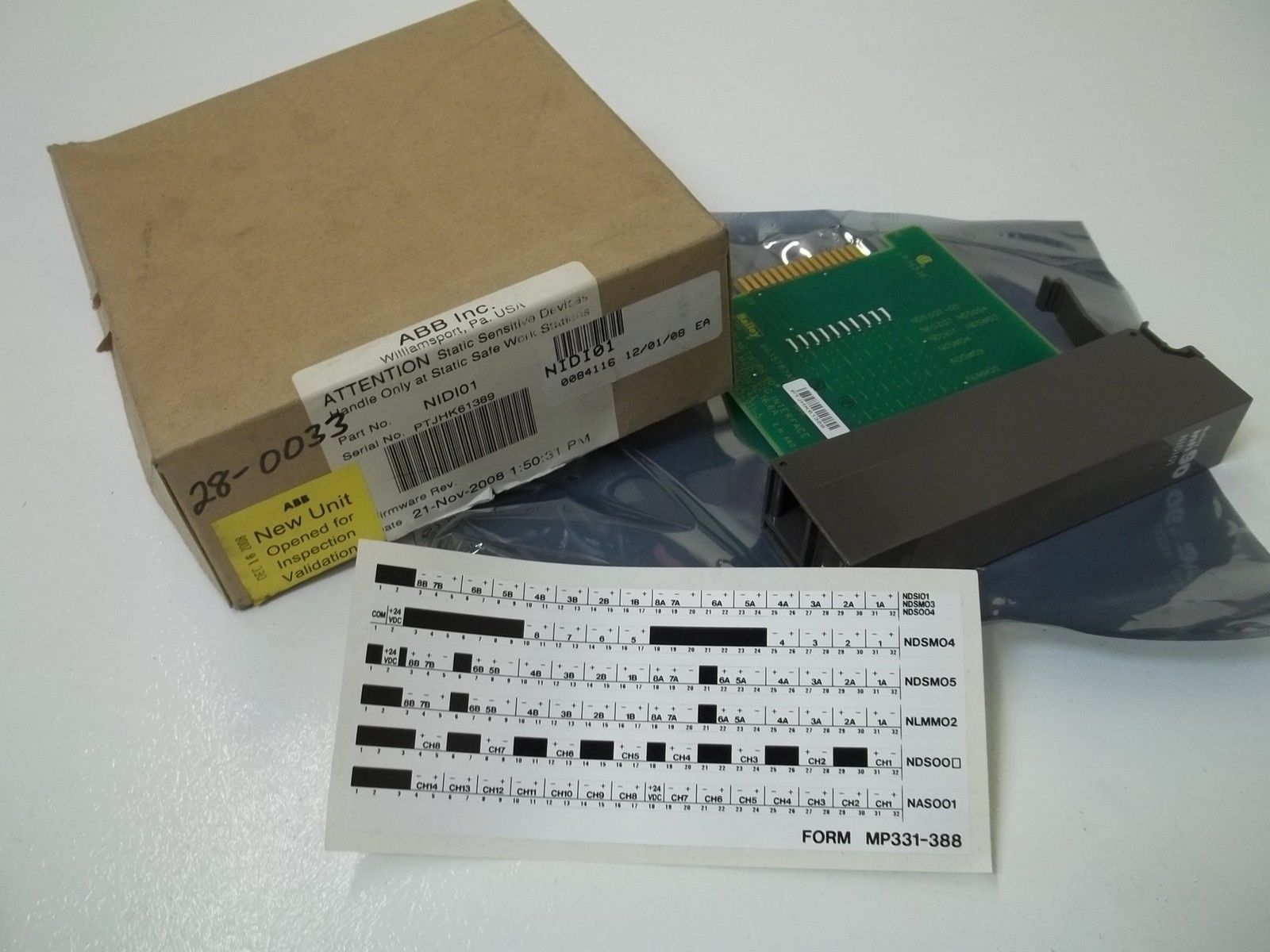 ABB INC. NIDI01 I/O TERM MOD DIG INTERFACE NSMP