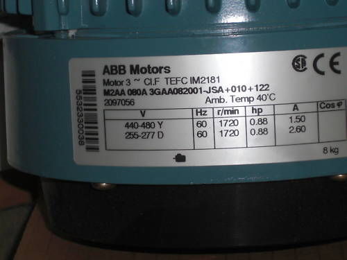 ABB MOTOR M2AA080A3GAA082001-JSA+010+122 NSNP