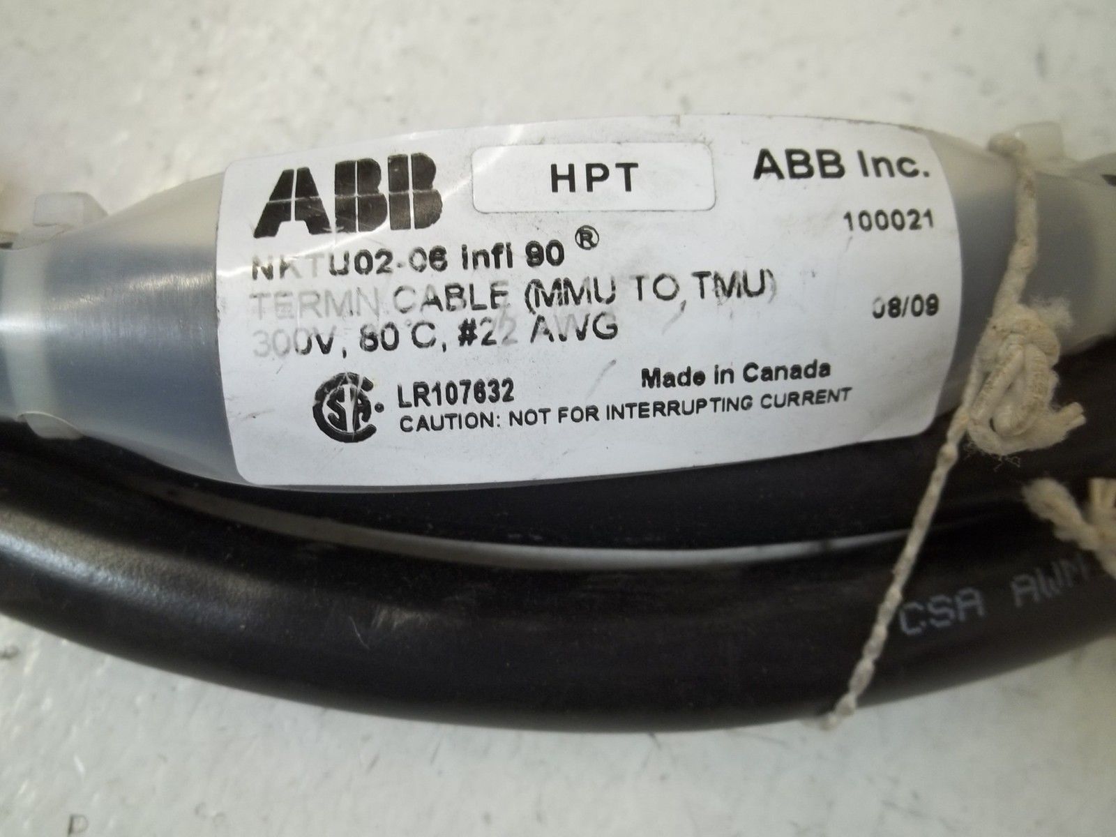 ABB NKTU02-06 TERMINATION  CABLE (MMU TO TMU) 300V 80C  UNMP