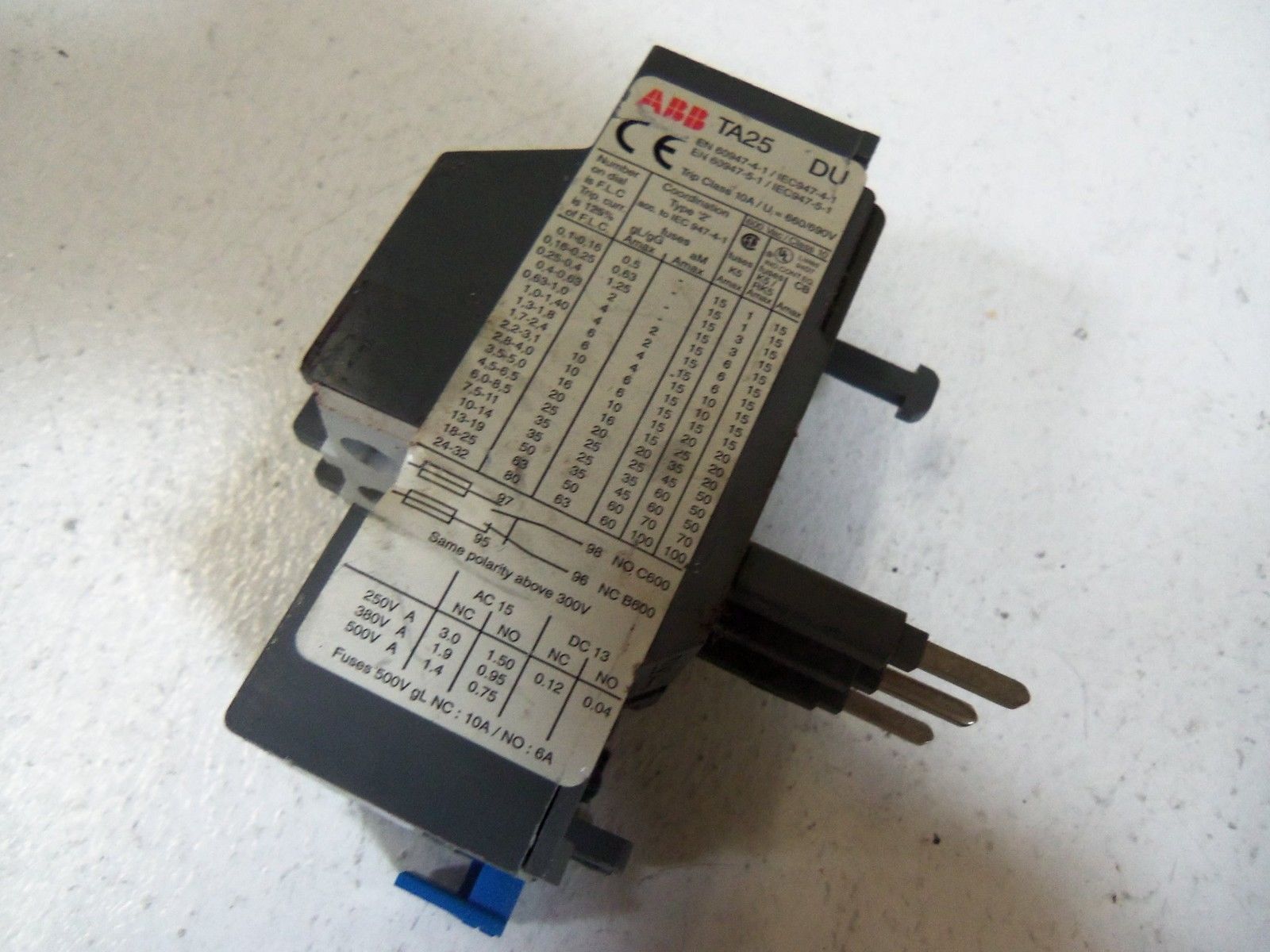 ABB OVERLOAD RELAY TA25-DU 0,25-0,4 UNMP