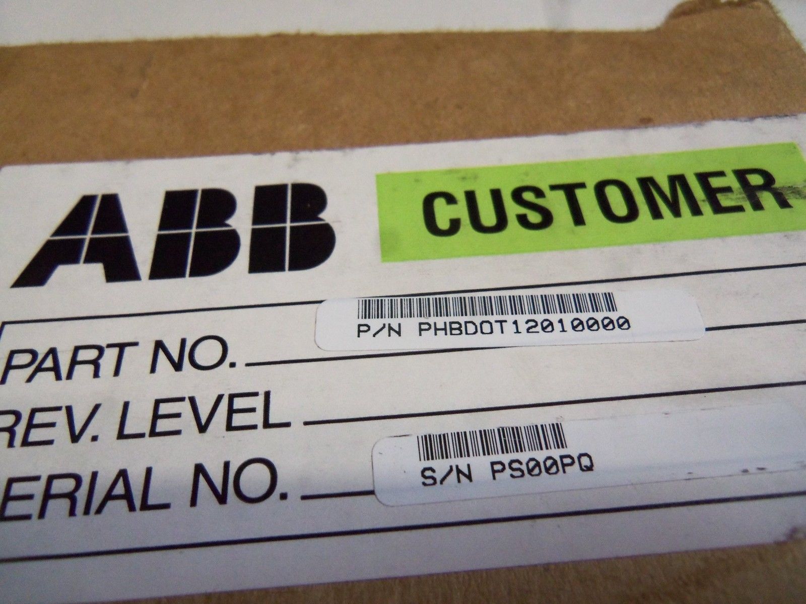 ABB P-HB-DOT-120-10000 RELAY OUTPUT MODULE UNMP