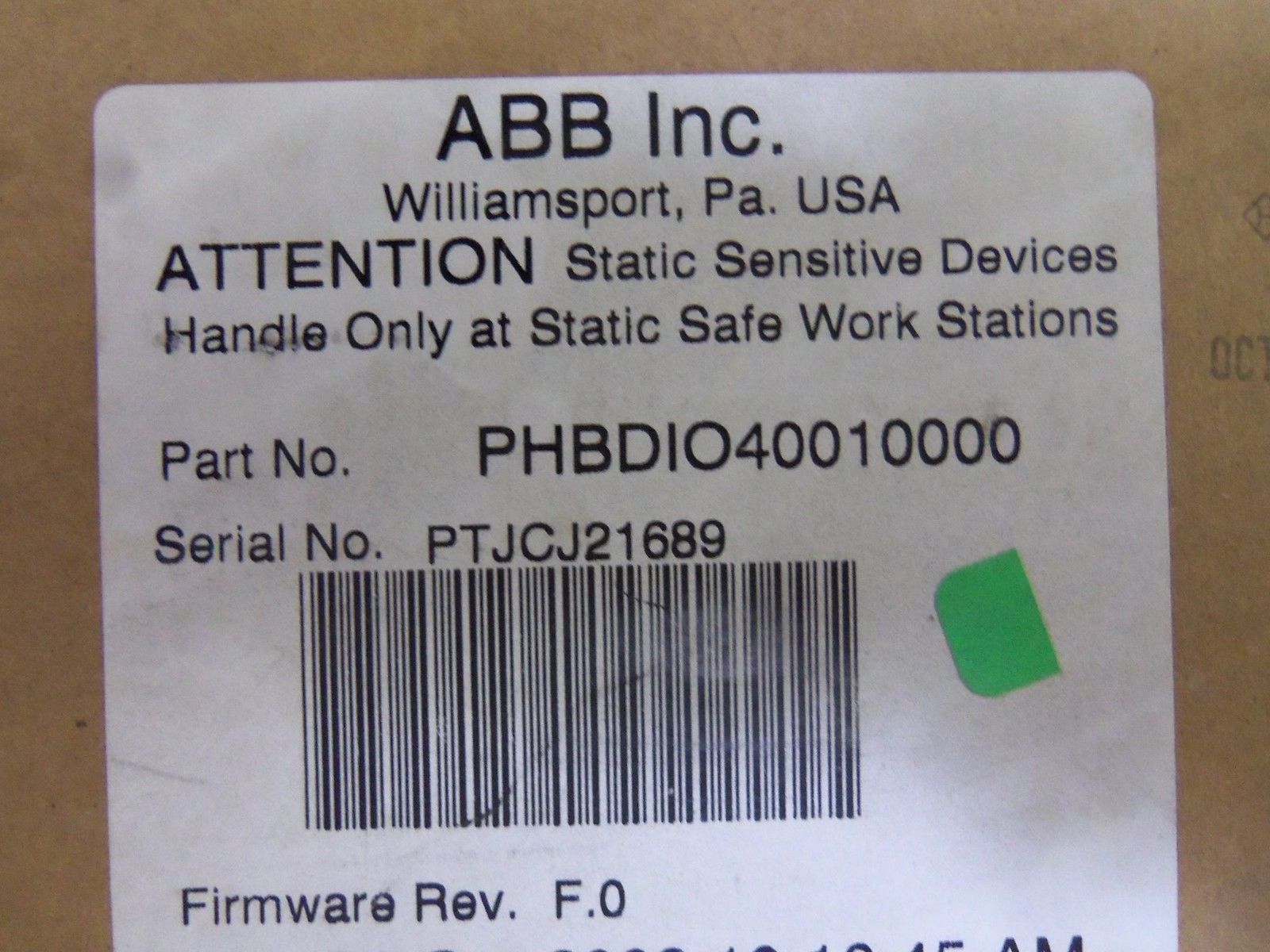 ABB PHBDIO-40010000 TERMINAL BASE DIGITAL I/O NSMP