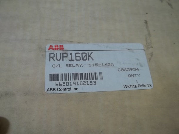 ABB RVP160K O/L RELAY, 115-160V NSMP