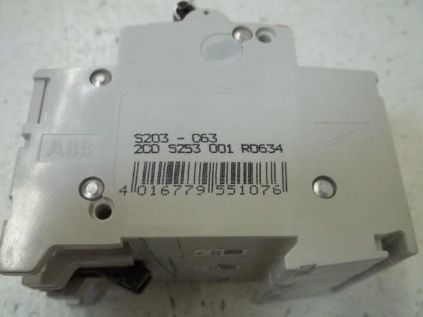 ABB S203-C63 CIRCUIT BREAKER 63A NSMP