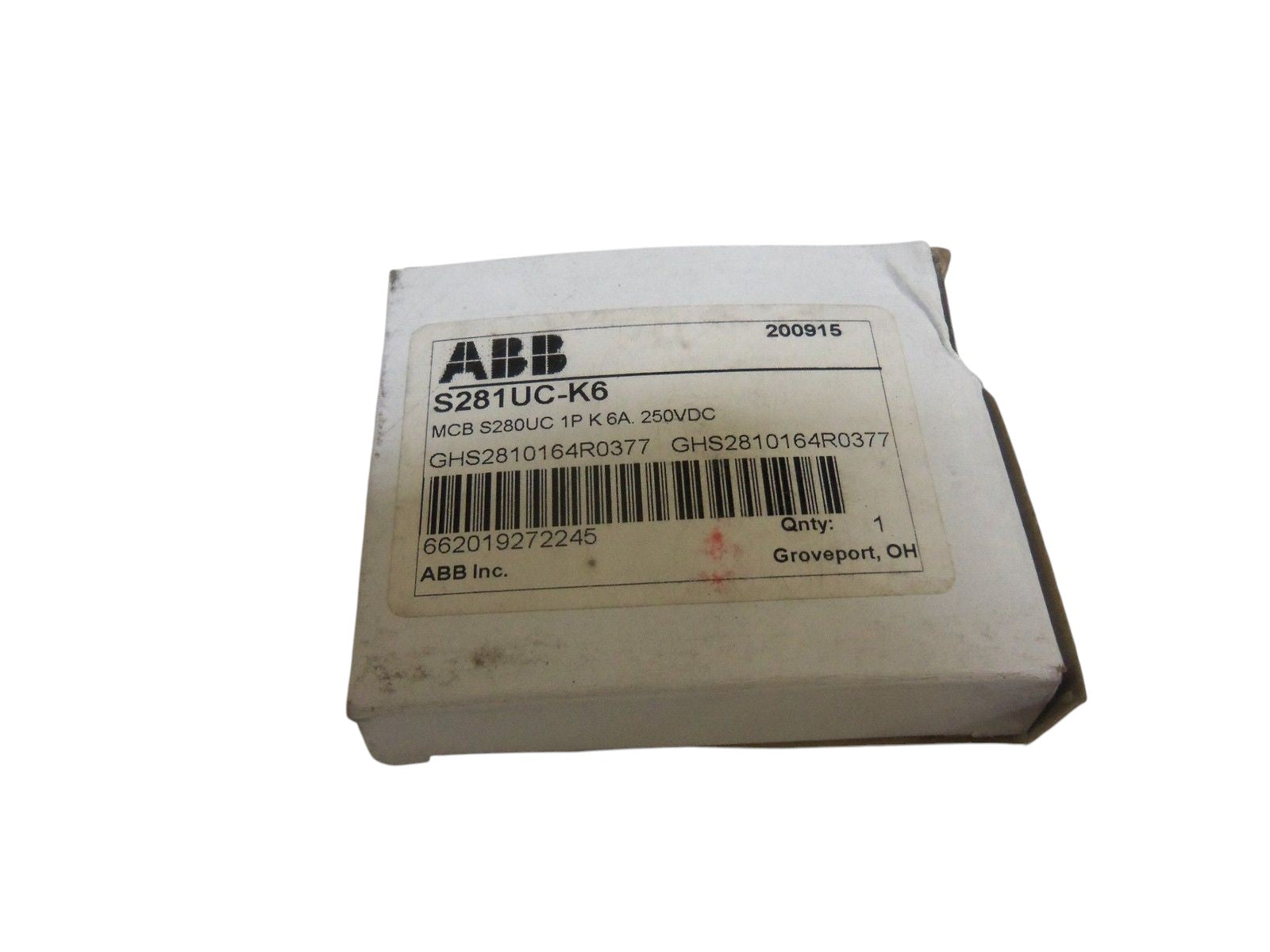 ABB S281UC-K6 CIRCUIT BREAKER 6A NSMP