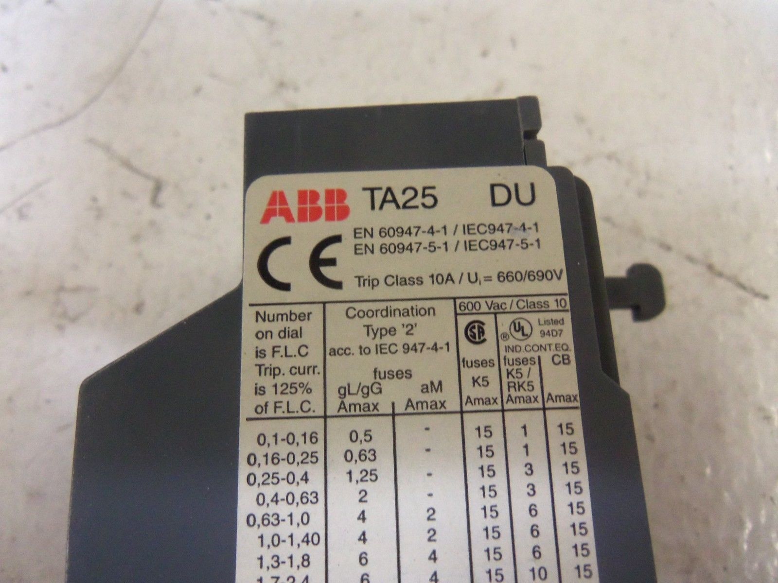ABB TA25 DU-1,4  RELAY  NSMP