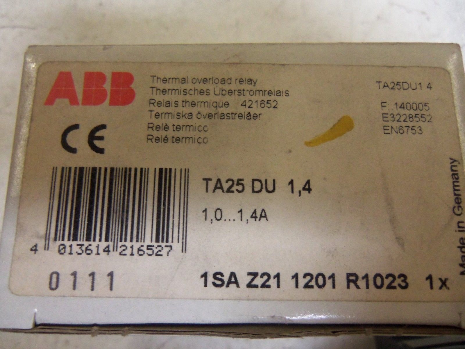 ABB TA25 DU-1,4  RELAY  NSMP