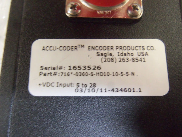 ACCU-CODER 716-0360-S-HD10-S-S-N ENCODER NSMP