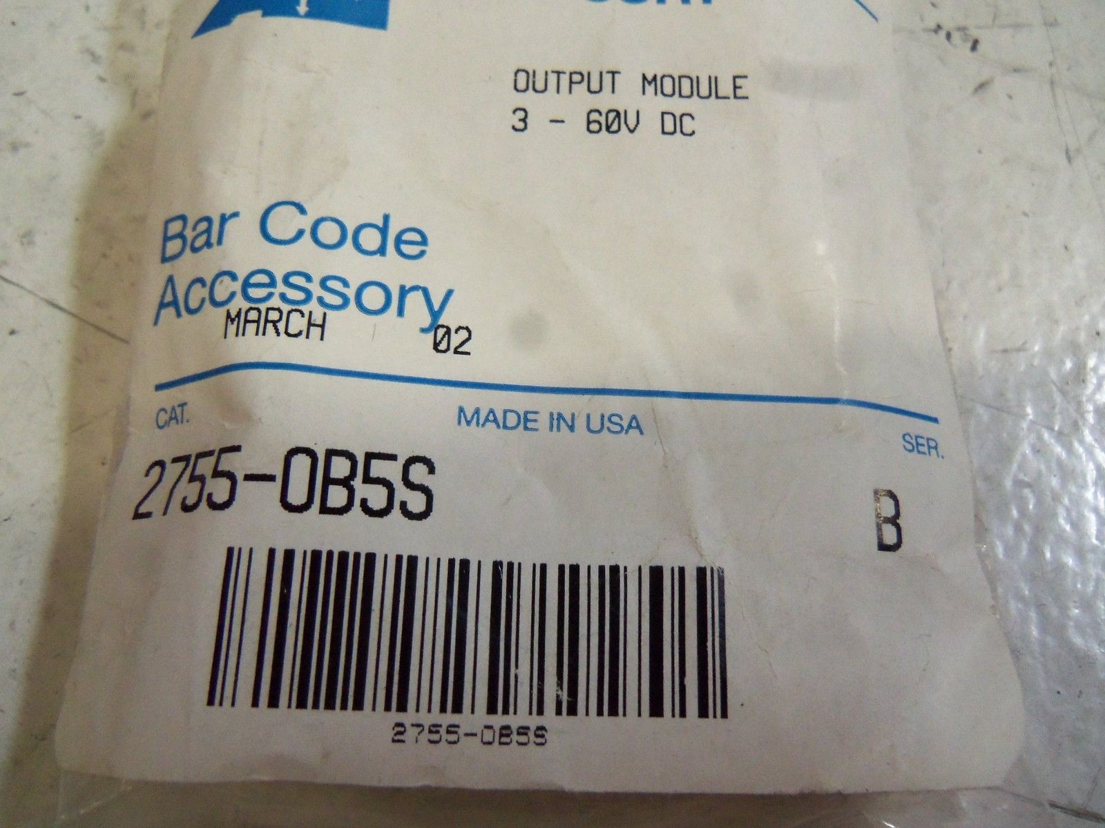 ACCU-SORT 2755-0B5S SER. B NSMP