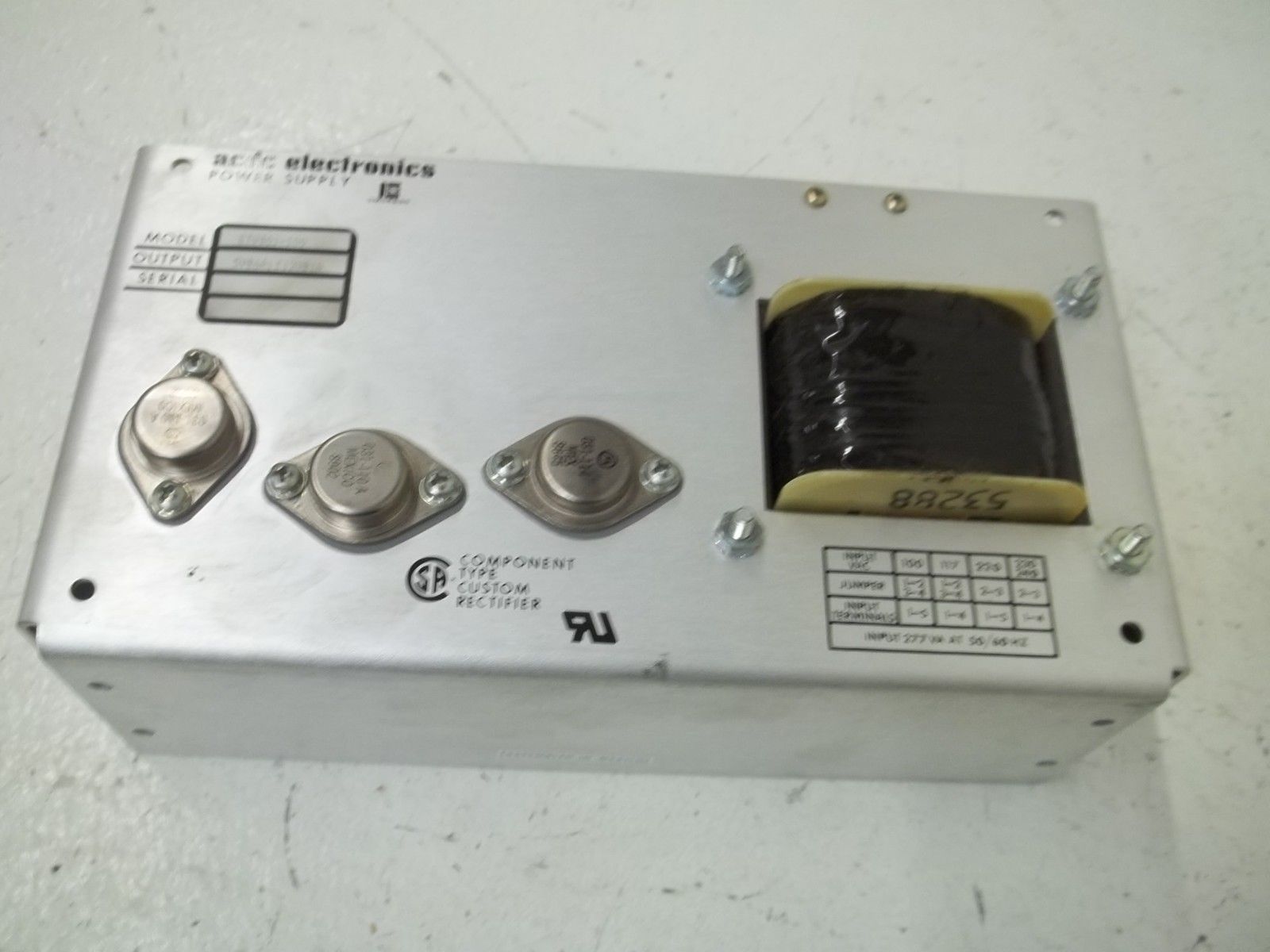 ACDC ELECTRONICS ETV401-00 POWER SUPPLY UNMP