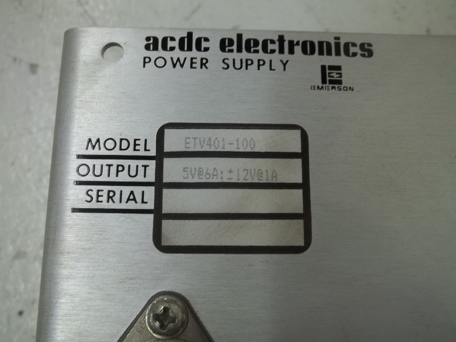ACDC ELECTRONICS ETV401-00 POWER SUPPLY UNMP