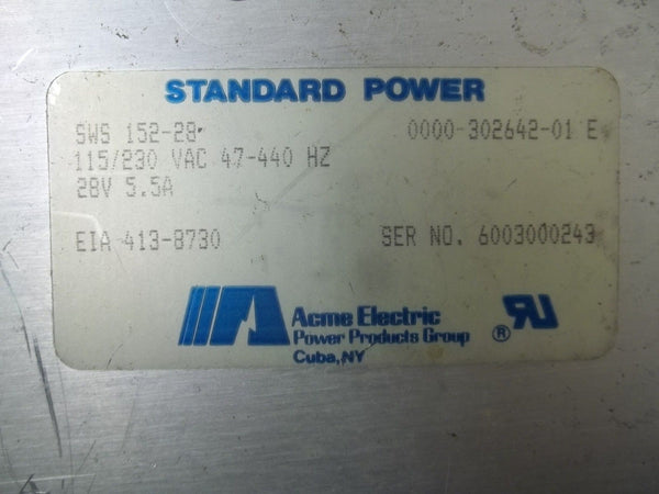 ACME ELECTRIC SWS152-28 STANDARD POWER SUPPLY 115/230 VAC UNMP