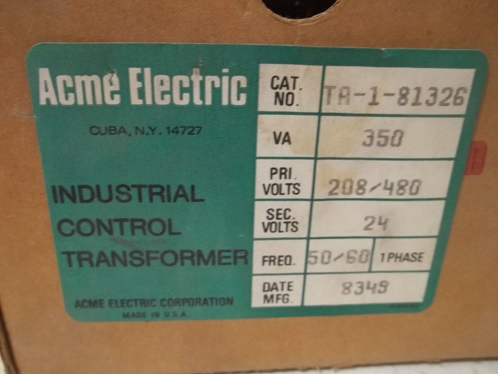 ACME ELECTRIC TA-1-81326 NSMP