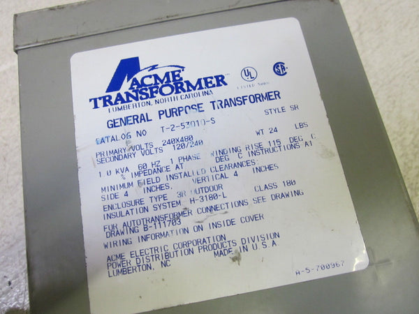 ACME TRANSFORMER T-2-53010-S TRANSFORMER 240/480V UNMP